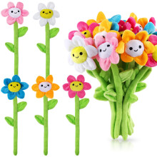 ZJoey 10/18 Stck Plsch-Sonnenblumen, gefllte Blumen, biegbare Stiele, Plsch-Blumenstrau, Spielzeug, weiche Rosenblume, 31,8 cm, fr Klassenzimme