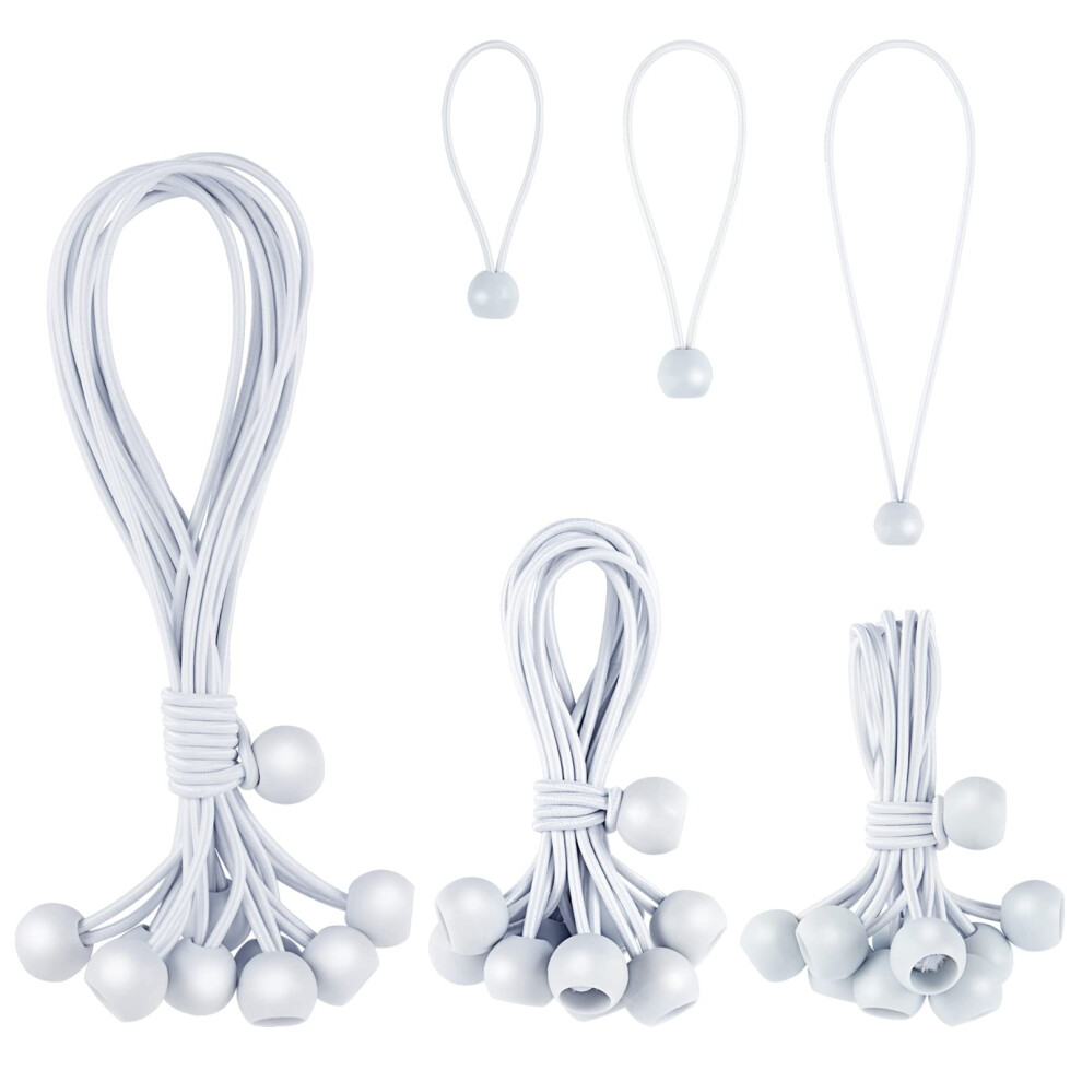 Lot de 30 tendeurs    lastiques de diff   rentes tailles (10, 15 et 23 cm), robustes et r   sistants aux UV, pour tentes, abris de camping