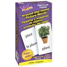 Trend Enterprises: Bilingual Around-The-Home Picture Words Skill Drill Flash Cards Photos & Words Exciting Way for All to Learn English and Esp