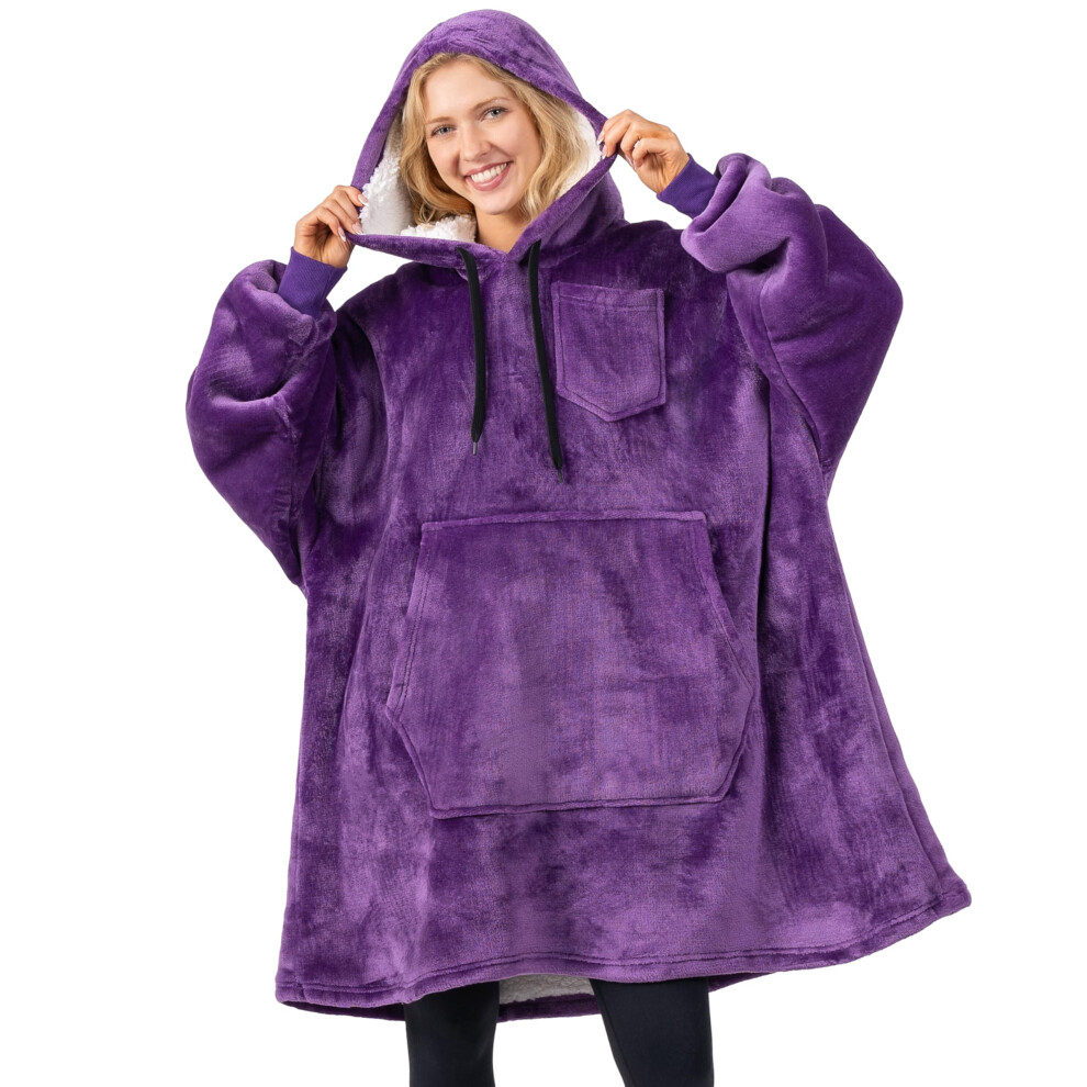 PAVILIA Sweat     capuche en polaire pour femme, violet, polaire ...