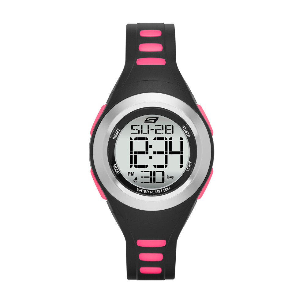 Skechers Women's Tennyson Digital Chronograph Watch  Color: Silver/Bla