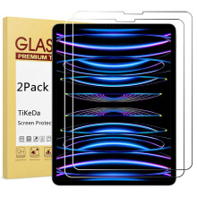 TiKeDa 2er-Pack Displayschutzfolie fr iPad Pro 12,9 Zoll 2022/2021/2020/2018 (6./5./4./3.), Modus aus gehrtetem Glas, kratzfest, hllenfreundlich,