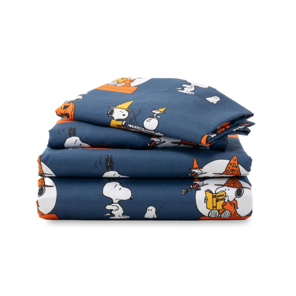 Parure de lit Berkshire Blanket Peanuts pour enfants, taille double (4 pi   ces), motif Snoopy, draps en microfibre douce, imprim   s, motif potions