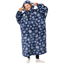 PAVILIA Γυναικείο Hoodie Blanket Μπλε, Sherpa Φορητό Χαλιά Ανδρών, Άνετο Oversized Φόρεμα Χαλιά