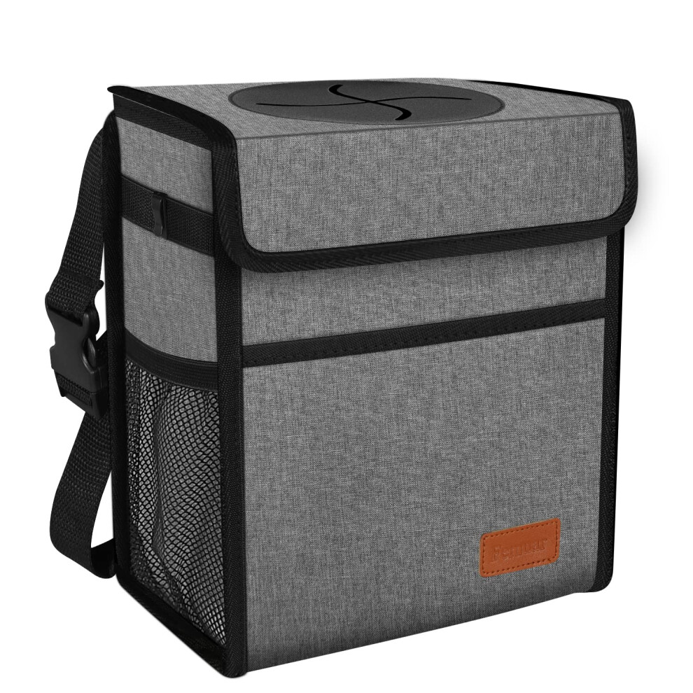 Femuar Car Trash Can Leak Proof Car Trash Bag Waterproof Car Garbage Can With Lid For Suv Front Seat Multipurpose Car Hanging For Headrest Collapsible 740939607719