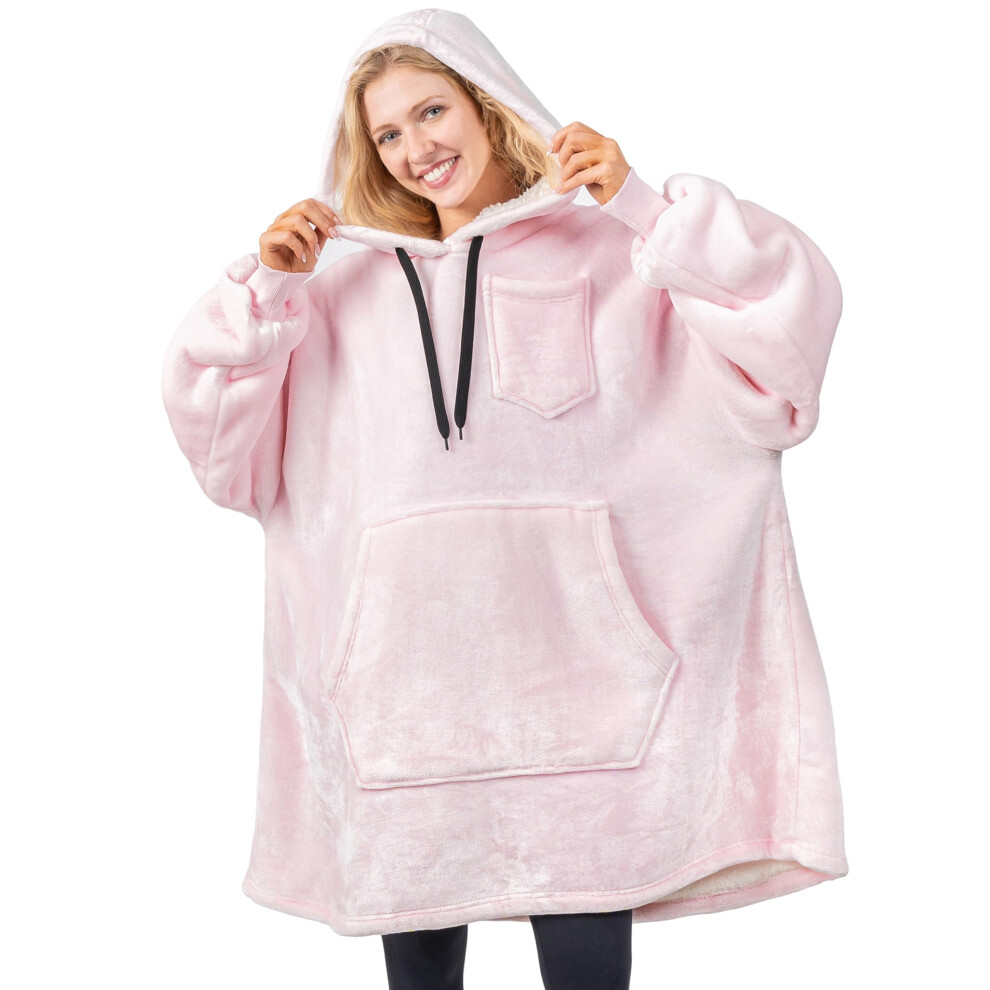 PAVILIA Sweat     capuche couverture pour femme Rose Sherpa Wearable Blanket Homme Sweat-shirt surdimensionn    douillet Couverture polaire chaude
