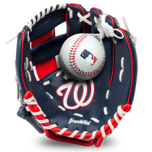 Gant de Teeball et Balle Franklin Sports MLB pour Enfants - Gant et Balle Washington Nationals - Idéal 1er Gant - 9.5"
