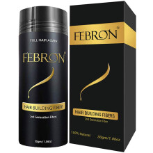 FEBRON Haarfasern fr dnner werdendes Haar, WEISS, fr Frauen und Mnner, Haarausfall-Concealer, Haarpuder, voluminse Basis, 100 % nicht nachweisba