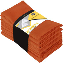 Utopia Kitchen Orange Cloth Napkins [12 Pack 18x18 Inch] Cotton Blend Washable and Reusable Table Dinner Napkins
