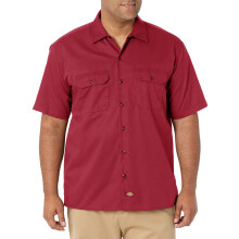 Dickies Herren-Arbeitshemd mit kurzen rmeln strapazierfhiges Twill-Hemd mit Knopfleiste fr Herren, leichte Uniform fr den tglichen Gebrauch, E