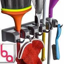Berry Ave Broom Holder & Wall Mount Garden Tool Organizer - Home Laundry Room Kitchen Closet Shed Garage Organization and Storage Utility Rack - 5
