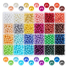 (As show, One size) 1680x/Box 6mm 24 Colors Seed Beads for Bracelet Jewelry Making Kit for Adult