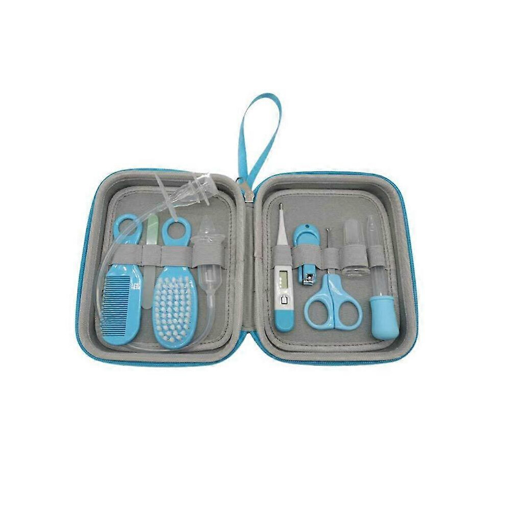(, One Size) 9Pcs Baby Grooming Health Care Kit Nail Clipper Brush Comb Scissors File Thermometer Nasal Aspirator Finger Toothbrush Pink Furtalk