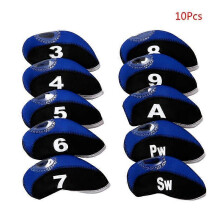 (As show, One size) 10Pcs/Set Portable Sport Neoprene Golf Club Head Cover Iron Protective Headcover