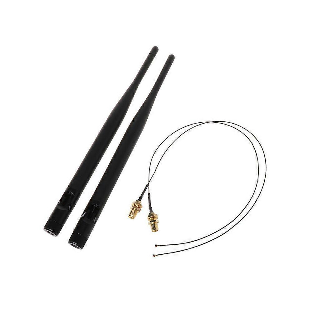 (As Show, One Size) Wifi Antenna 6Dbi Rp-Sma 12In U.fl Ipex Mhf4 To Rp-Sma Pigtail Antennas Set 5021564590672