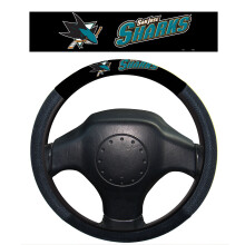 Potah na volant Fremont Die NHL San Jose Sharks z polyesterov ho semi u, pasuje na v c inu tandardn ch volantov, cierny/t mov farby