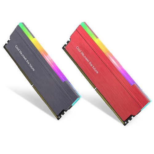 (As show, One size) High Compatibility ARGB Memory Spreader Cooler DDR3 Desktop Heatsink 5V 3PIN 2