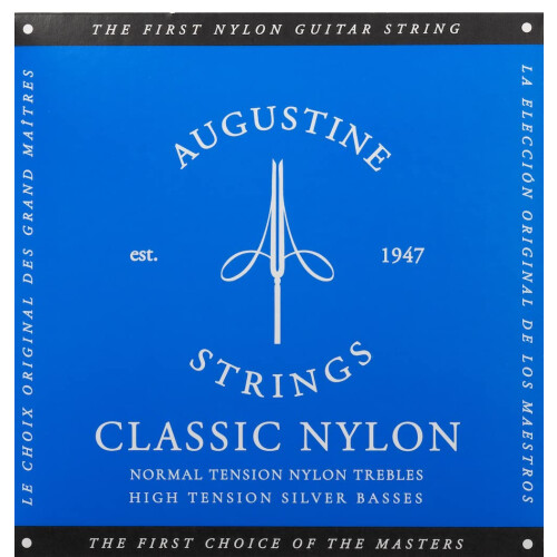Augustine Strings Classic Blue - High Tension Klassiske Guitar Strings - Den originale nylon streng - 1 s?t
