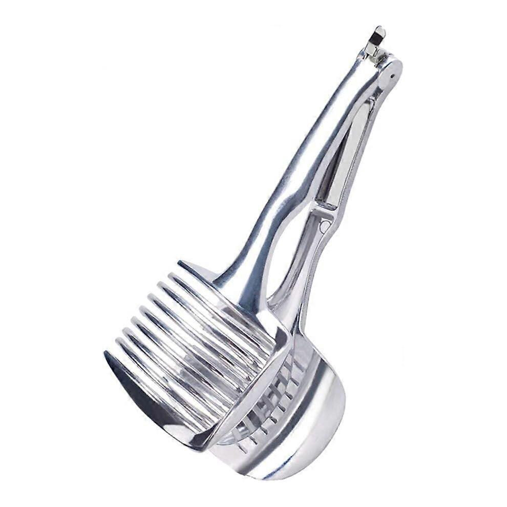 (As Show, One Size) Tomato Slicer Lemon Cutter Multipurpose Fruit Slicing Tool Handheld Round Fruit Tongs Onion Holder Vegetable Slicer For Kitchen Ga 5053768812977