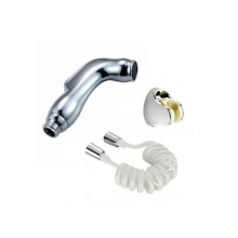 (As show, One size) Bidet Sprayer for Toilet, Multifunction Handheld Shower Bidet, Press Type Spray Gun, One Button Water Discharge (with 1.5m Spring Tube + Perforated Br