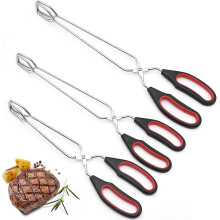 (As show, One size) 3x Barbecue Tongs 23.5cm28cm33cm, Stainless Steel Scissor Tongs, Grill Tongs for Cooking, Food Tongs, Bread, Buffet, Food, Kitchen Tongs with Comforta