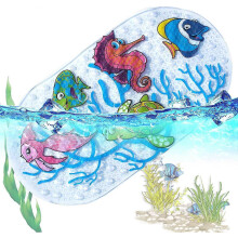 (As show, One size) Baby Bath Mat Non-Slip Baby Bath Mat and Shower Mat for Babies, Children