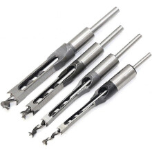 (As show, One size) 4 Piece Chisel Set Square Hole Drill Bits, Steel Hollow Chisel Carpentry Tools Set (1/4-1/2-5/16-3/8 Inch)