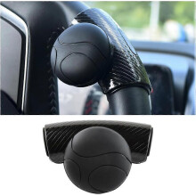 (As show, One size) (Black)Car Steering Wheel Button, Universal Silicone Steering Wheel Spinner, 360 Rotating Steering Wheel Reminder Button, Suitable for All Cars, Truck