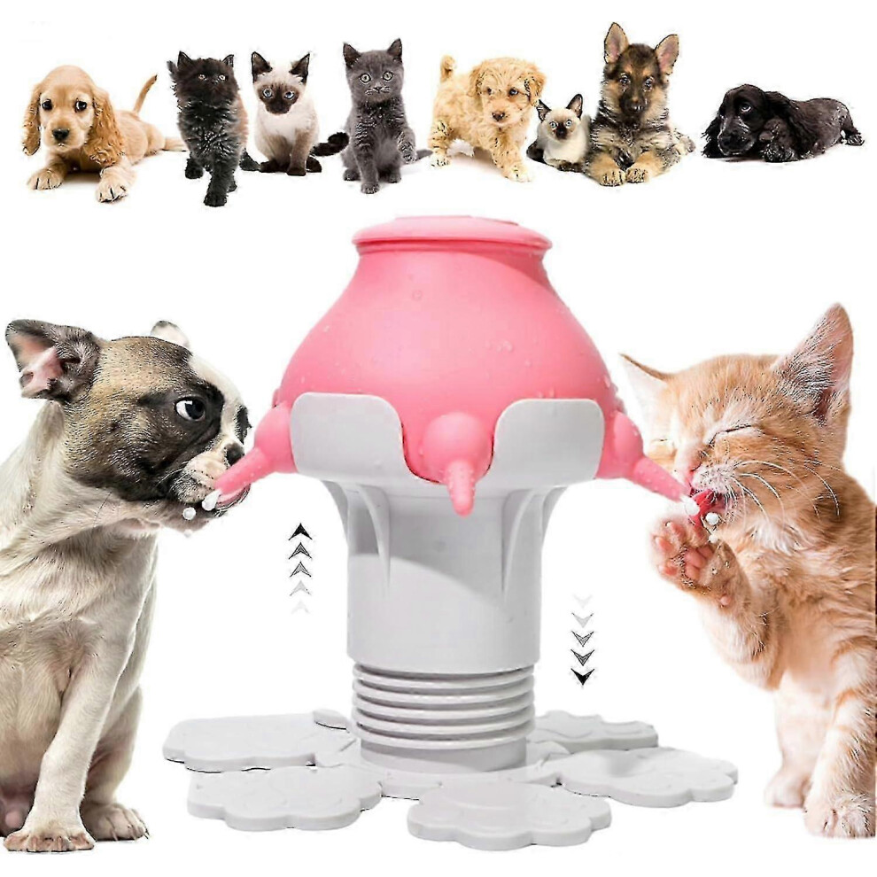 (As show, One size) Puppy Feeder For Multiple Puppies, Puppy Milk Feeder Bowl With 5 Teats & Adjustable Height For Nursing Puppies Nipple Bottles