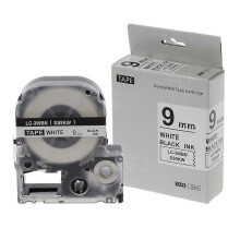 (As show, One size) Black on White Label Tape Compatible Epson Label Tapes 9mm for LW-300 LW-400