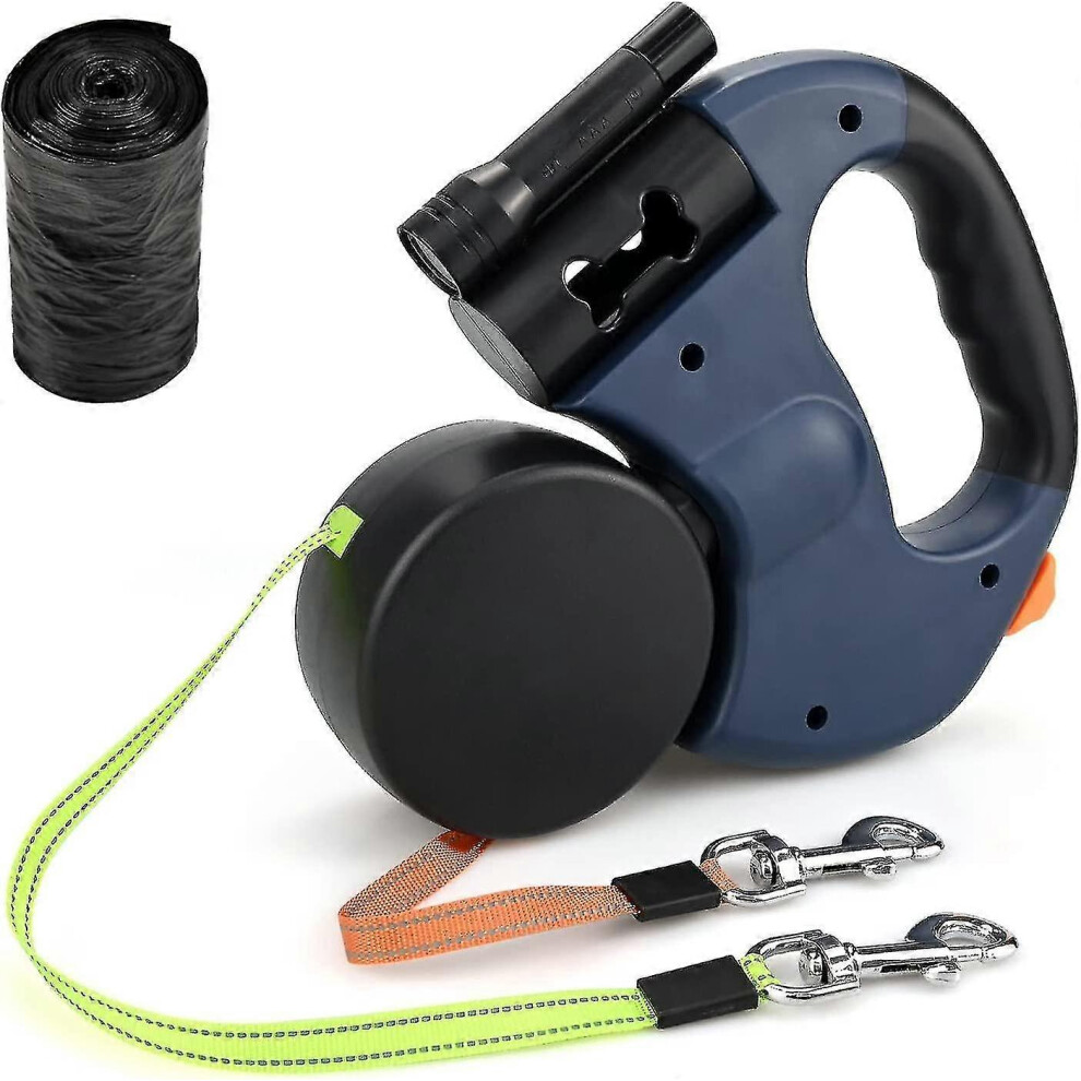 (As show, One size) Double Retractable Dog Lead, Reinforced Extendable With Non-slip Handle Dog