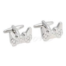 (As show, One size) 1Pair Men's Stainless Steel Cufflink Silver Game Consoles Handle Cuff Links Hot