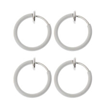 (As show, One size) 4x Fake Clip On Spring Nose Hoop Rings Earrings Non-Piercing Ear SeptumEyebrow