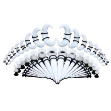 (As show, One size) 14G-00G Ear Gauges Expander Set Acrylic Tapers Plugs Silicone Tunnels for Ear
