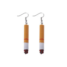 (B, One size) Innovative Realistic Cigarette Butts Pendant Drop Earrings for Holiday Party