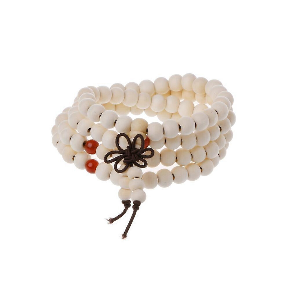 (Creamy-white, One size) Natural-Sandalwood 8mm Beads Bracelets 108 Wood Beads Buddha Prayer Jewelry-image-OPC-PHPQ9YP-NEW