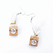 (As show, One size) Handmade Simulation Food Earring French Bread Toast Dangle Drop Earrings Jewelry