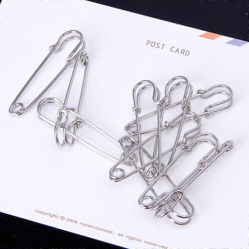 (45mm, One size) Heavy Duty Safety Pins 10 Pcs/Set Silver Tone Large Strong Pinning Sewing Tools 2
