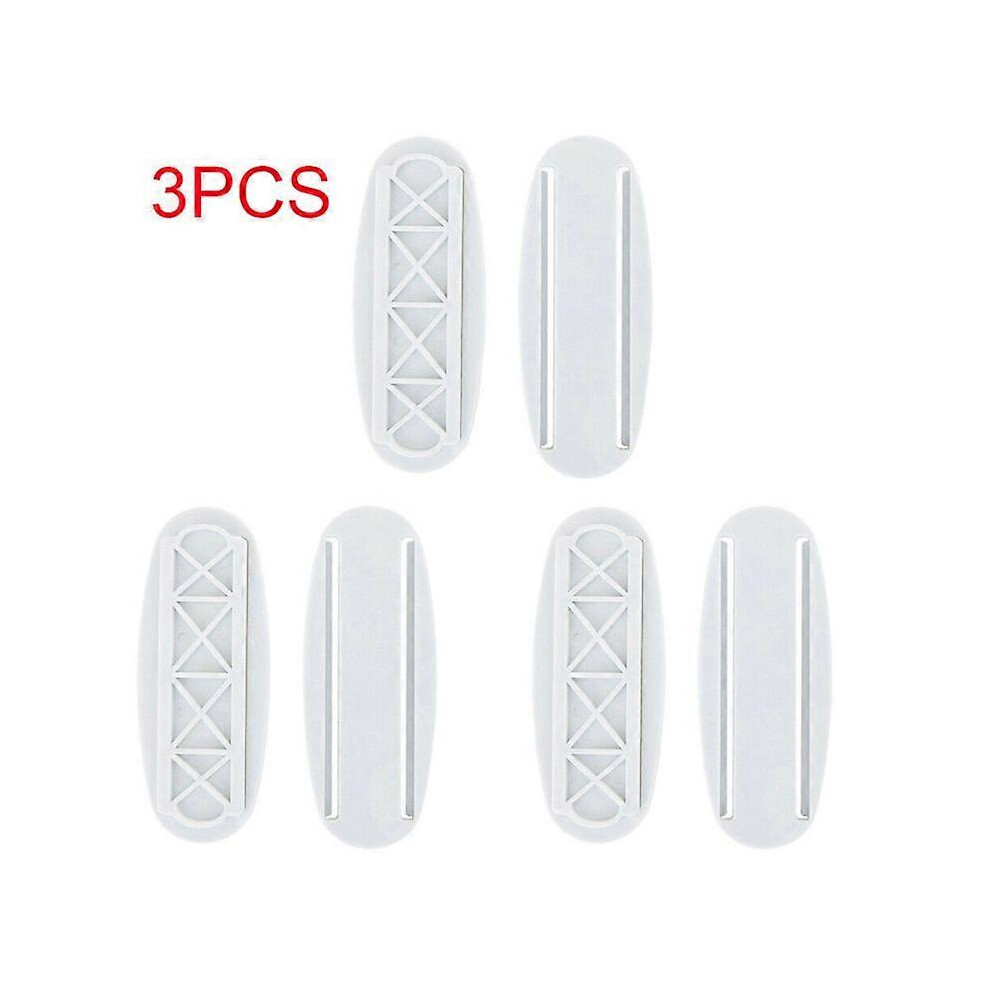 (As Show, One Size) 3Pcs White Socket Paste Fixer Patch Panel Holder Wall Hanging Punch Free Installation Plug Fixing Device 5021564586316