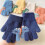 (As show, One size) Animals Elements Pattern Gloves Winter Warm Knitted Full Finger Glove Keep Warm 4