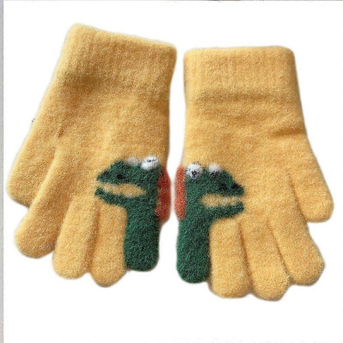 (As show, One size) Animals Elements Pattern Gloves Winter Warm Knitted Full Finger Glove Keep Warm