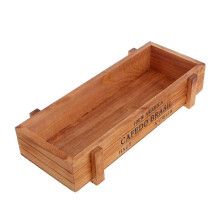 (White, One size) Vintage Wood Garden Flower Planter Succulent Pot Rectangle Trough Box Plant Bed