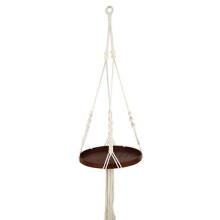 (CmC002, One size) Mahogany Disc Hanging Planter Succulent Planting Wall Hanging Flower Pot Holder for Plants House Decor Home Garden Decor