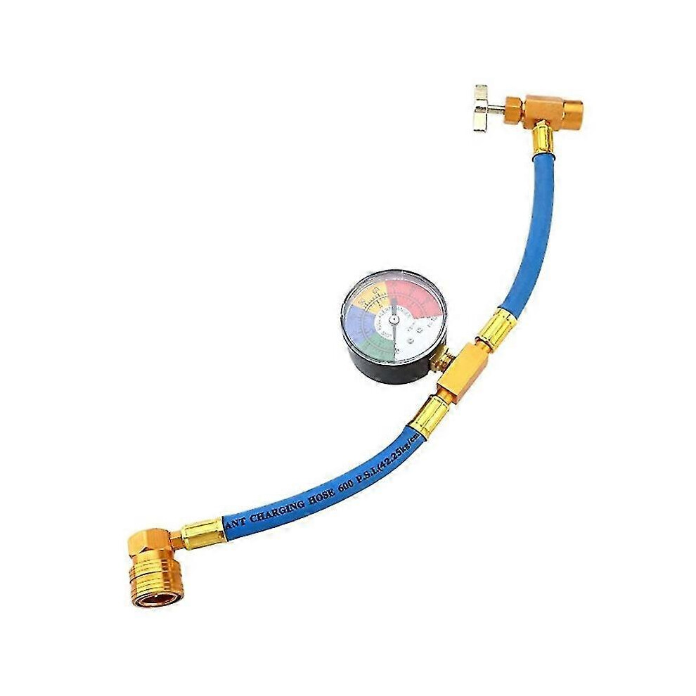 (As show, One size) Auto Air Conditioner Ac R134a Refrigerant Charging 20cm+20cm Hose Gauge