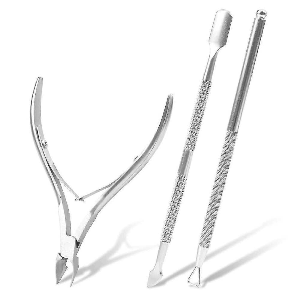 (As show, One size) Cuticle Trimmer Set - Nipper Pusher Scissor Triangle Peeler Manicure Tools