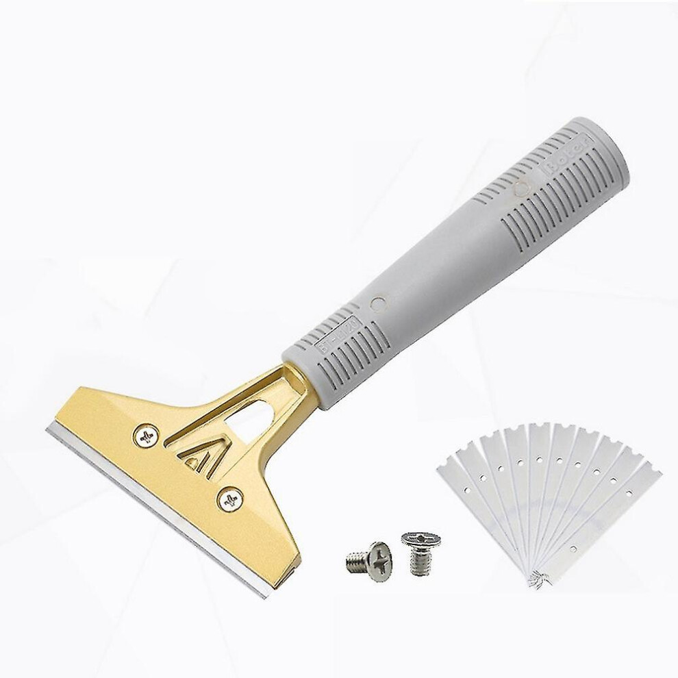 (As show, One size) Scraper Cleaning Knife With 10 Blades 2 Screws Glass Putty Wall Stripping Glue Marble Scraper Blades Beauty Sewing Tools