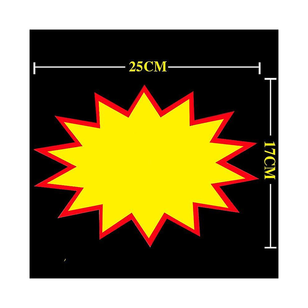 (As show, One size) 50 Pcs 25x16cm/9.8x6.2 Inch Yellow Blank Store Sign Retail Sign Price Tag