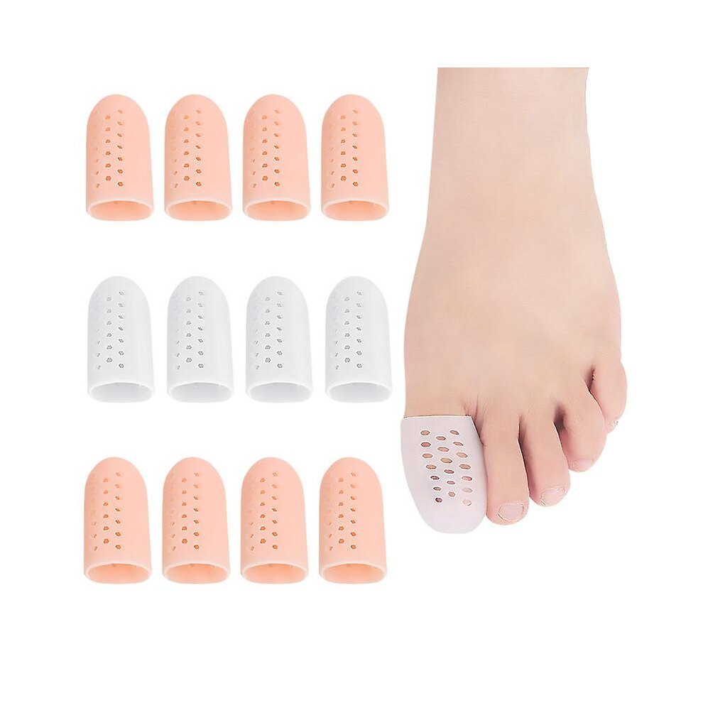 (As show, One size) Big Toe Cap, 10 Pcs Breathable Toe Protector Toe Cover Sleeves With Holes, Reduce Frictionbeige