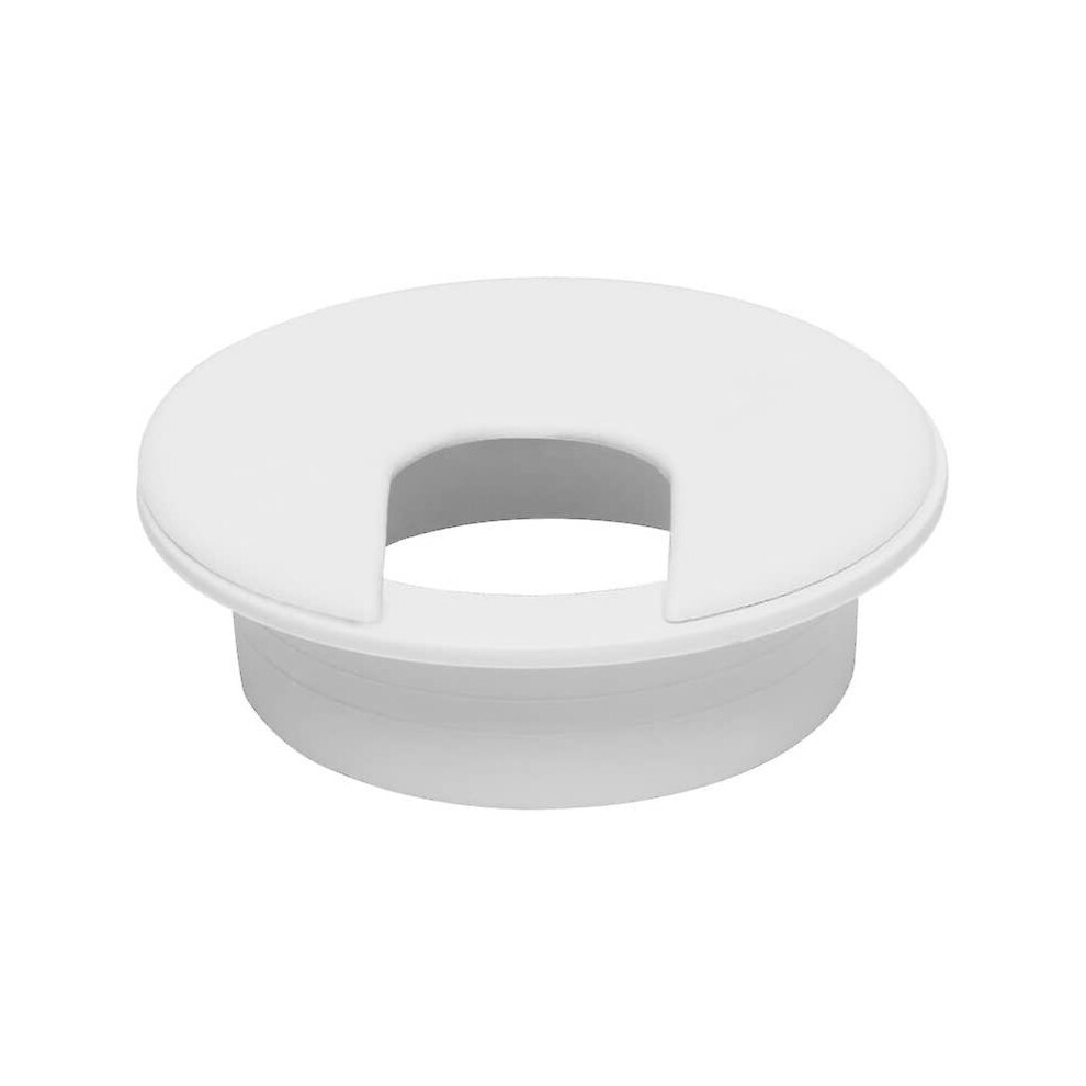 (As show, One size) Desk Grommet 10 Pcs Round Recessed Cable Grommets 50mm Plastic Cover Grommet Way Cable Tidies For Desk Table (white)