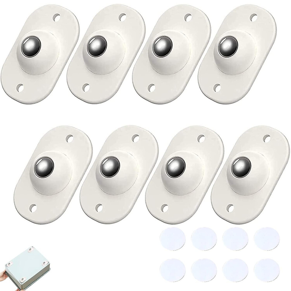 (As show, One size) 8pcs Self-adhesive Swivel Casters, Universal 360 Rotation Transfer Ball Casters, Mini Plastic Furniture Caster For Various Furnitu
